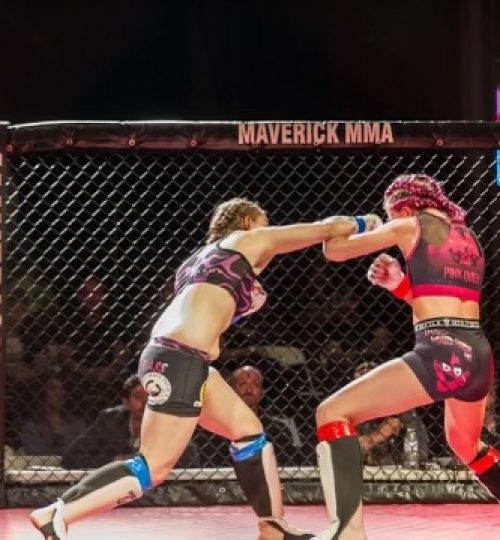 Taylor punching in MMA competition Gallery