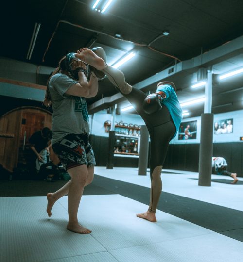 Kicking at Team Taino Martial Arts Gallery